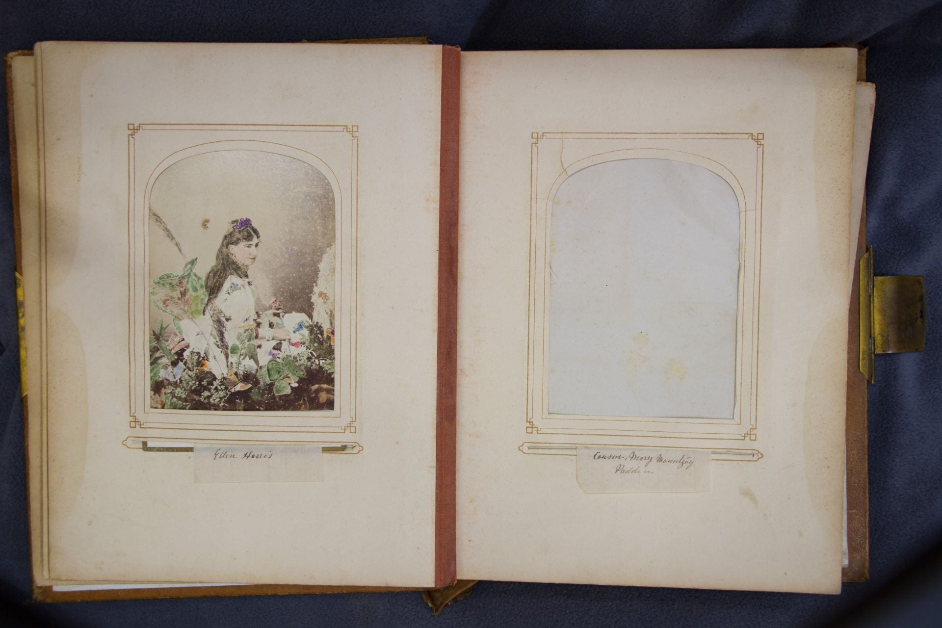 pages of the family album at original distance, ellen left and blank right