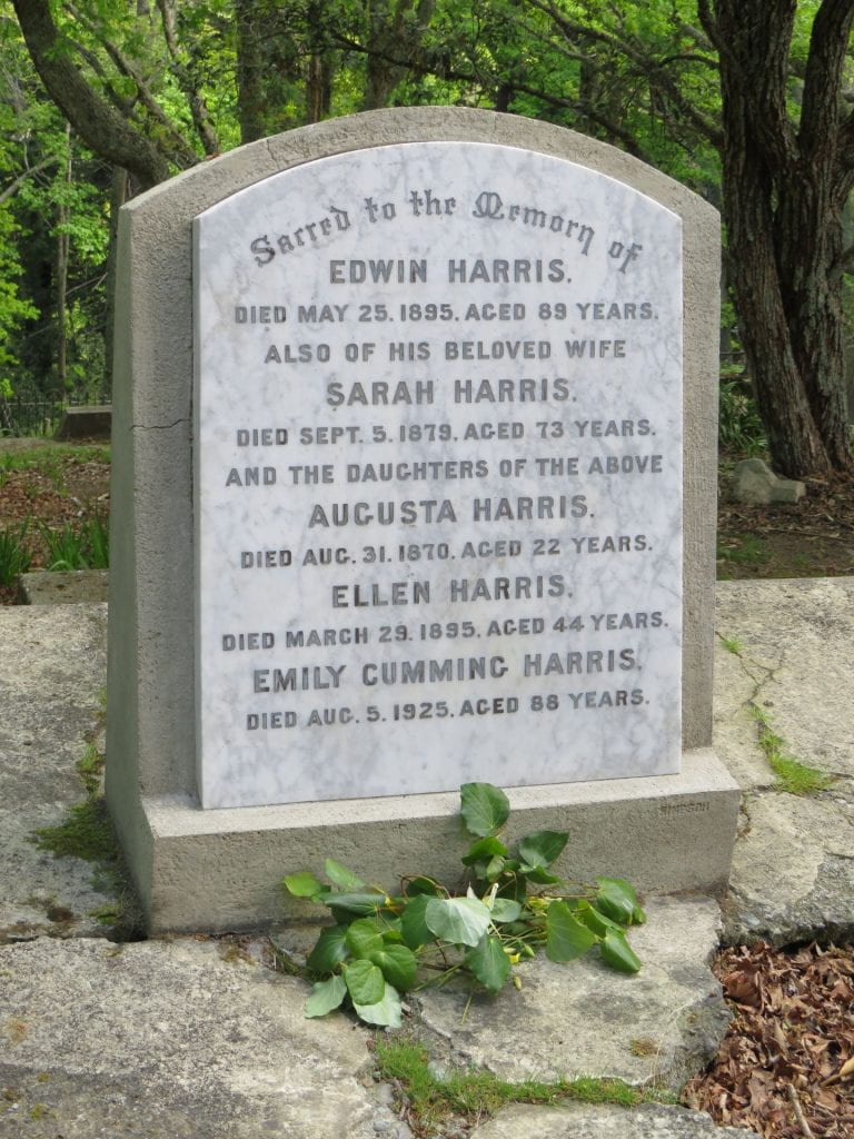 The recently-cleaned Harris family headstone at Wakapuaka Cemetery