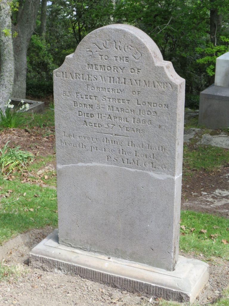 Charles William Manby's headstone 